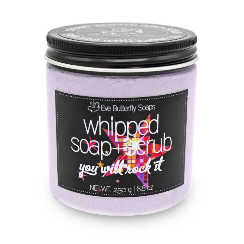 Whipped Soap+Scrub "You Will Rock It" - Cremeseife Mit Peeling | Dusch Peeling, Duft Nach Blaubeeren Und Himbeeren von Etsy - EveButterflySoaps