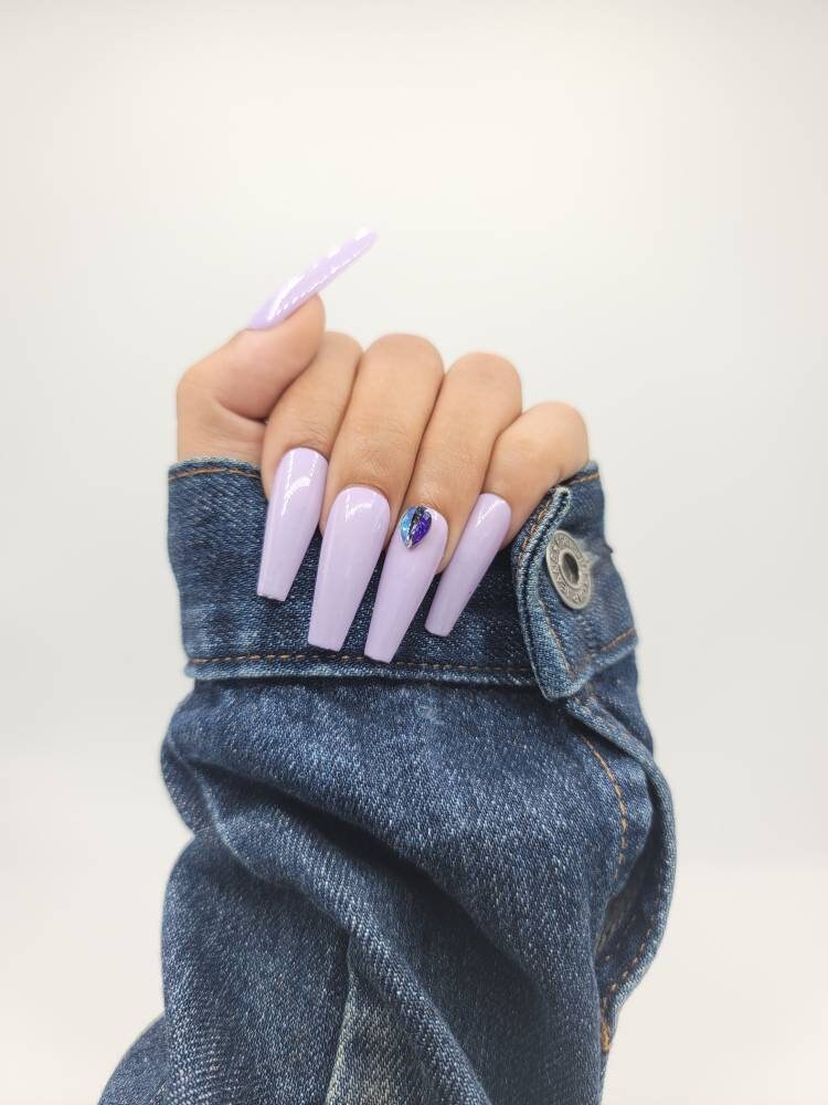 Lavendel Lila Prinzessinnennägel/ Nägel/Drücken von Etsy - ExpressnailsDesigns