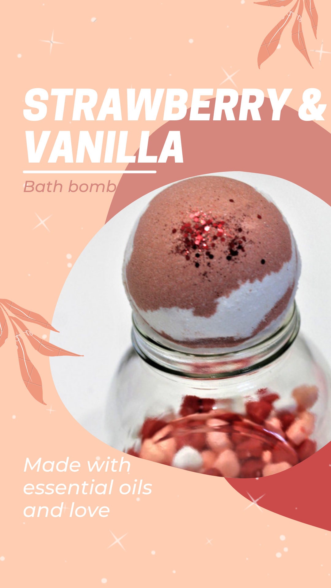 Erdbeere&vanille Badebomben von Etsy - FOAMOBATHBOMBS