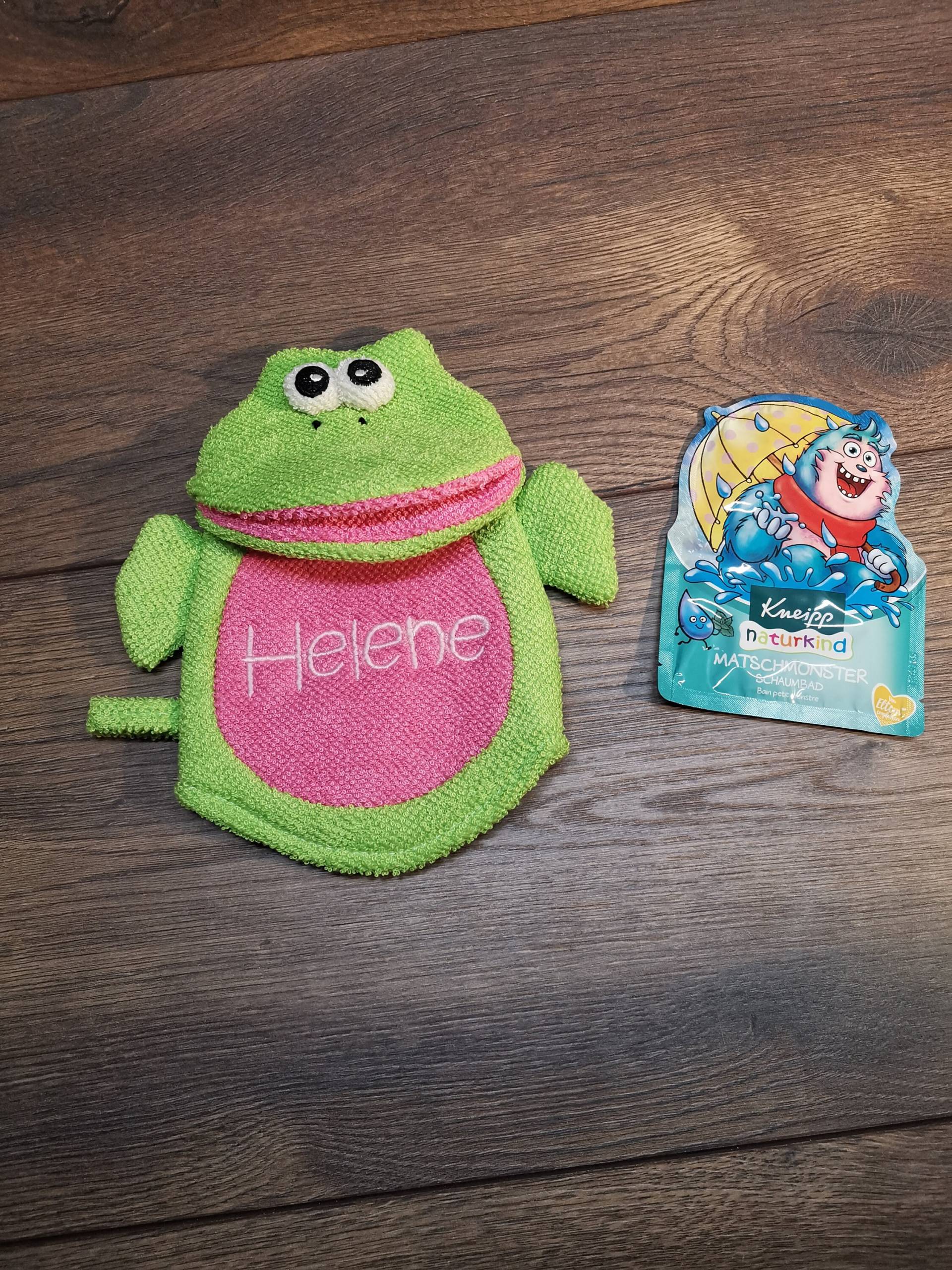 Kinder Waschhandschuh Frosch Mit Namen, Individuell Bestickt, Badehandschuh, Waschlappen Personalisiert Einem Kleinen Badezusatz von Etsy - FOOTPRINTGeschenke