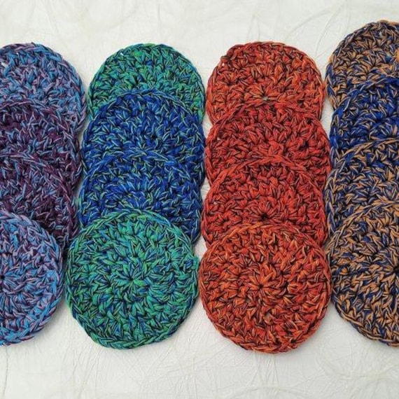 Nachhaltige Kosmetikpads/Abschminkpads Aus Baumwollgarn, Versch. Farben Im 4Er Pack, 7, 5 cm von Etsy - Fadenwerkque