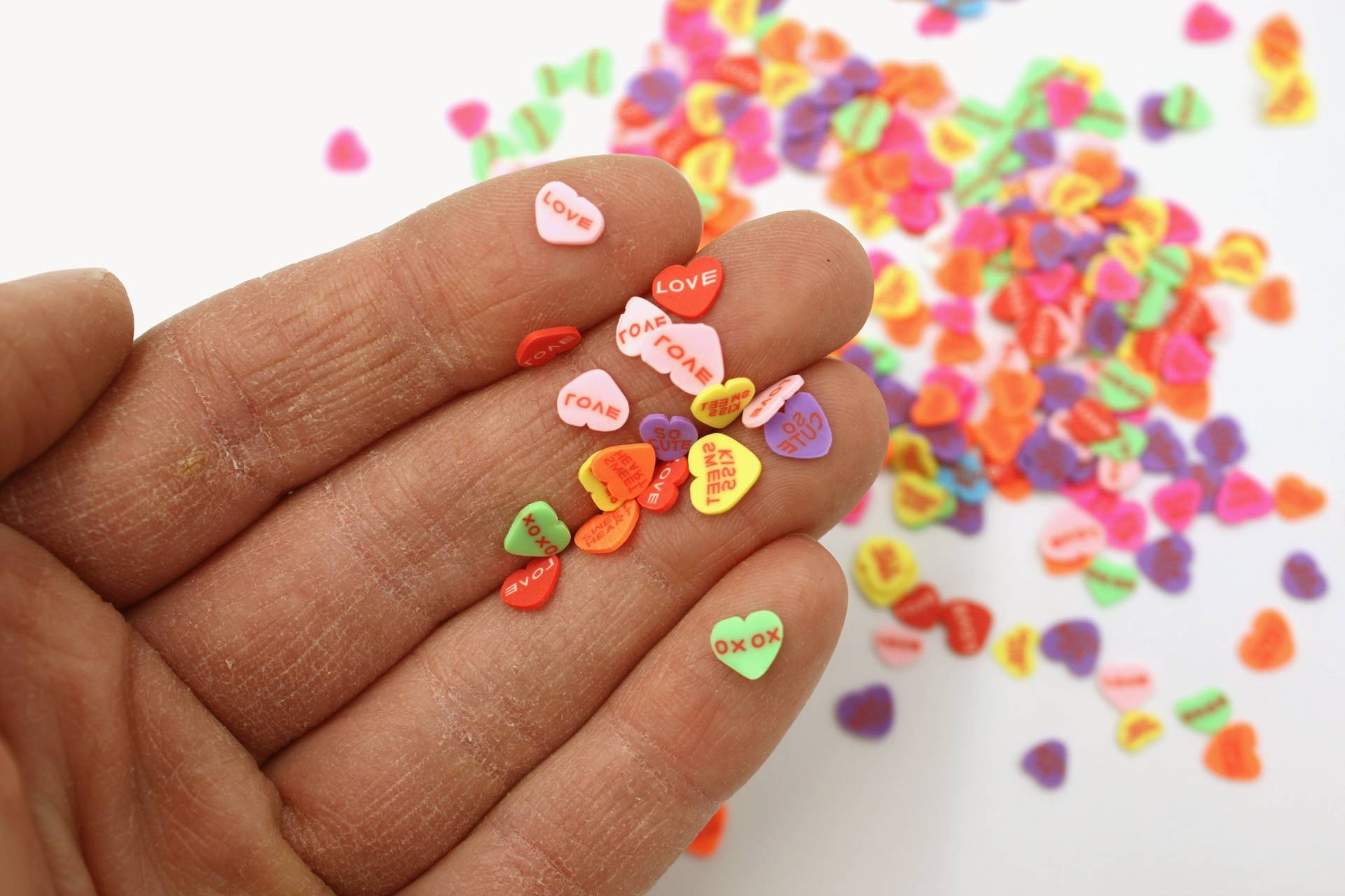 Gespräch Herzen 200 Stück Micro Miniatur Polymer Clay Multi Farbe Valentine - Modell Puppenhaus , Scrapbooking Nail Art, Handwerk von Etsy - FairyHollowCrafts