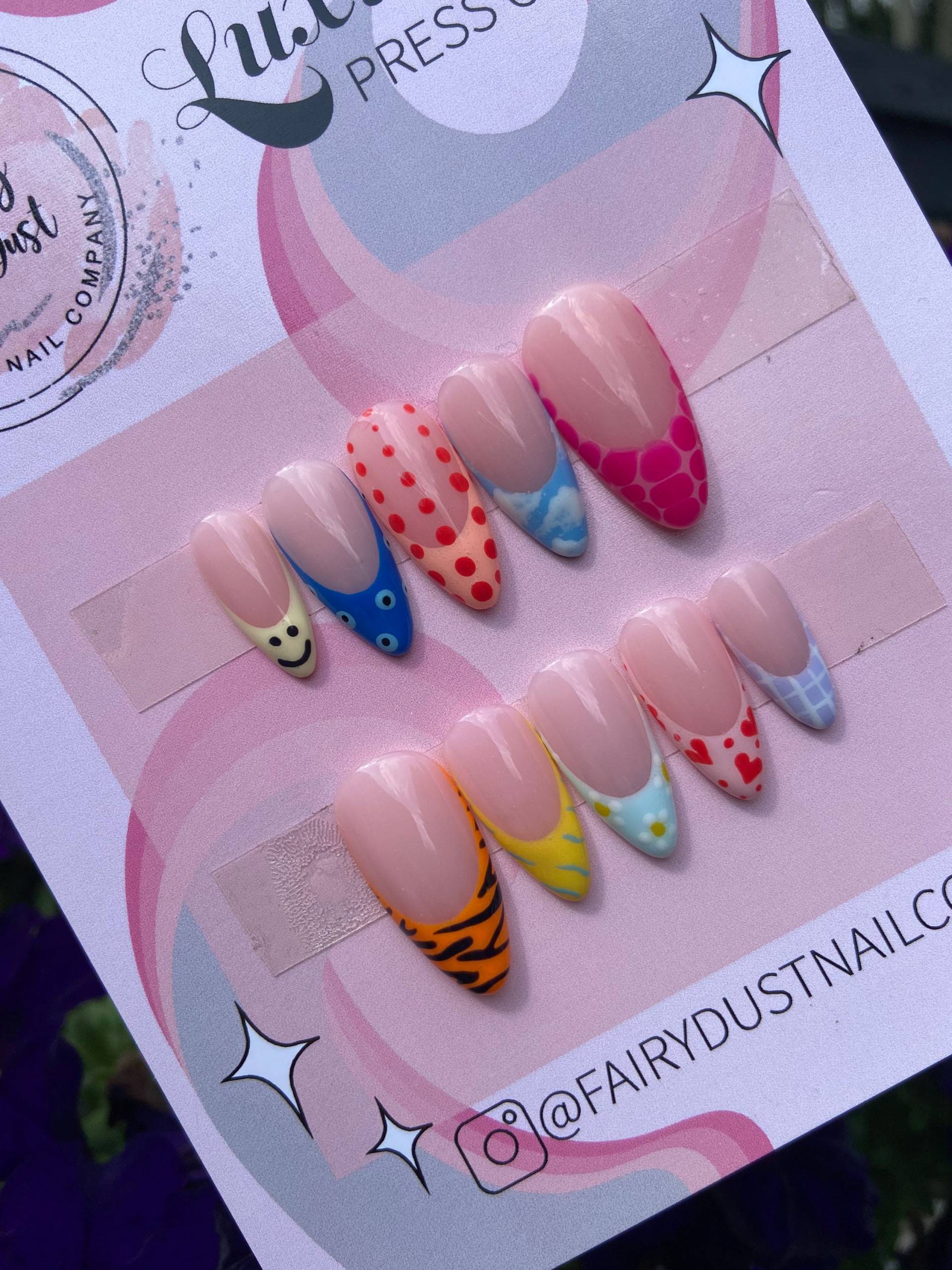 Mix & Match Niedliche Drücken Sie Auf Die Nägel | Künstliche Falsche Kleben von Etsy - Fairydustnailcompany