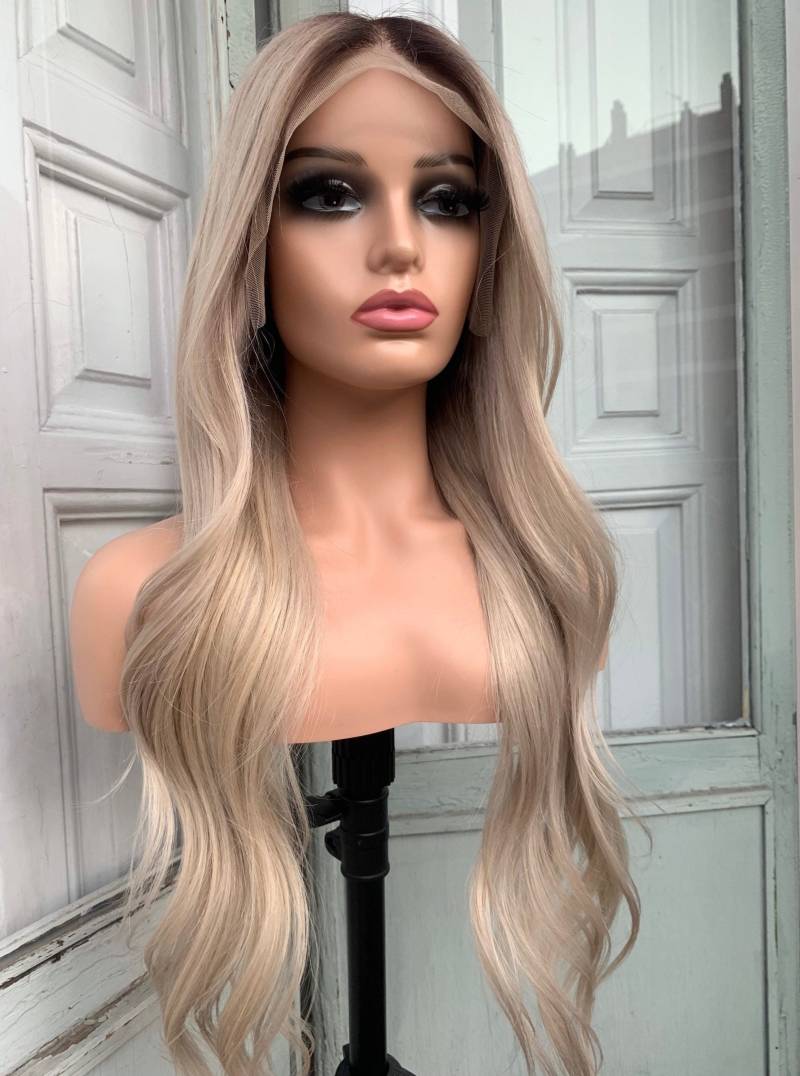 Aschblond Natürliche Echthaar Spitze Peluca Delantera von Etsy - FameWigs