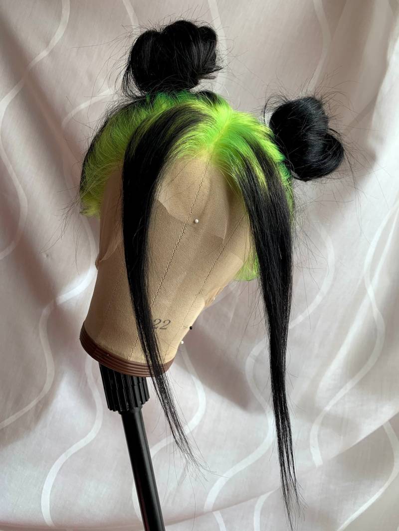 Grün Und Schwarz Volle Spitze Echthaar Perücke Billie von Etsy - FameWigs