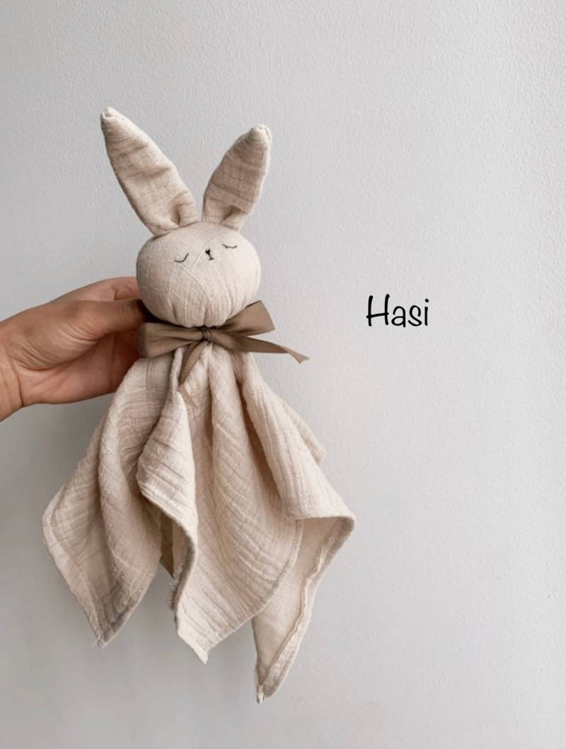 Schmusetuch Hasi, Bio Musselinstoff, 2Lagig, Schnuffeltuch, Kuscheln Schmusen Musselintuch Babytuch Spucktuch, Greifling Baby Geschenk von Etsy - FancylittlethingsDE