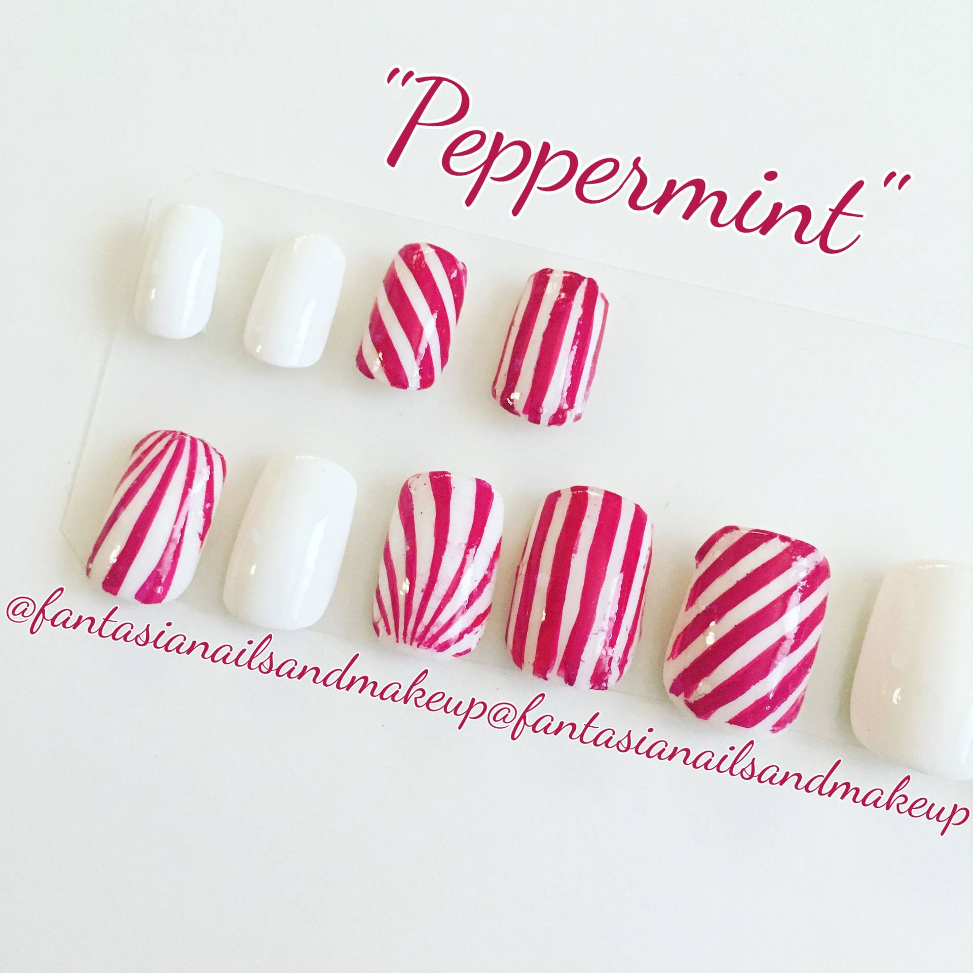Candy Cane Press On Nails Pfefferminz-Weihnachts-Quadrat-Falsche Nagel-Set Candy Cane Press On Nails Pfefferminz-Weihnachts-Quadrat-Falsche Nagel-Set von Etsy - FantasiaNails