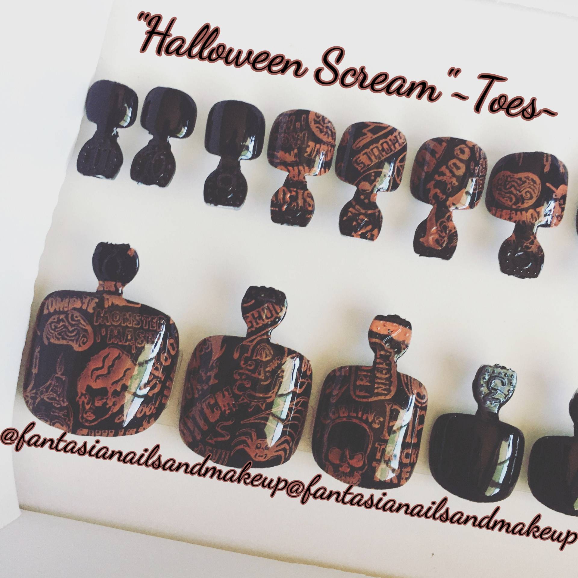 Halloween Nägel, Künstliche Zehennägel, Zehennagel-Set, Gothic Hexennägel, Nägel Drücken, Kleben, Auf Bestellung Gefertigte von Etsy - FantasiaNails