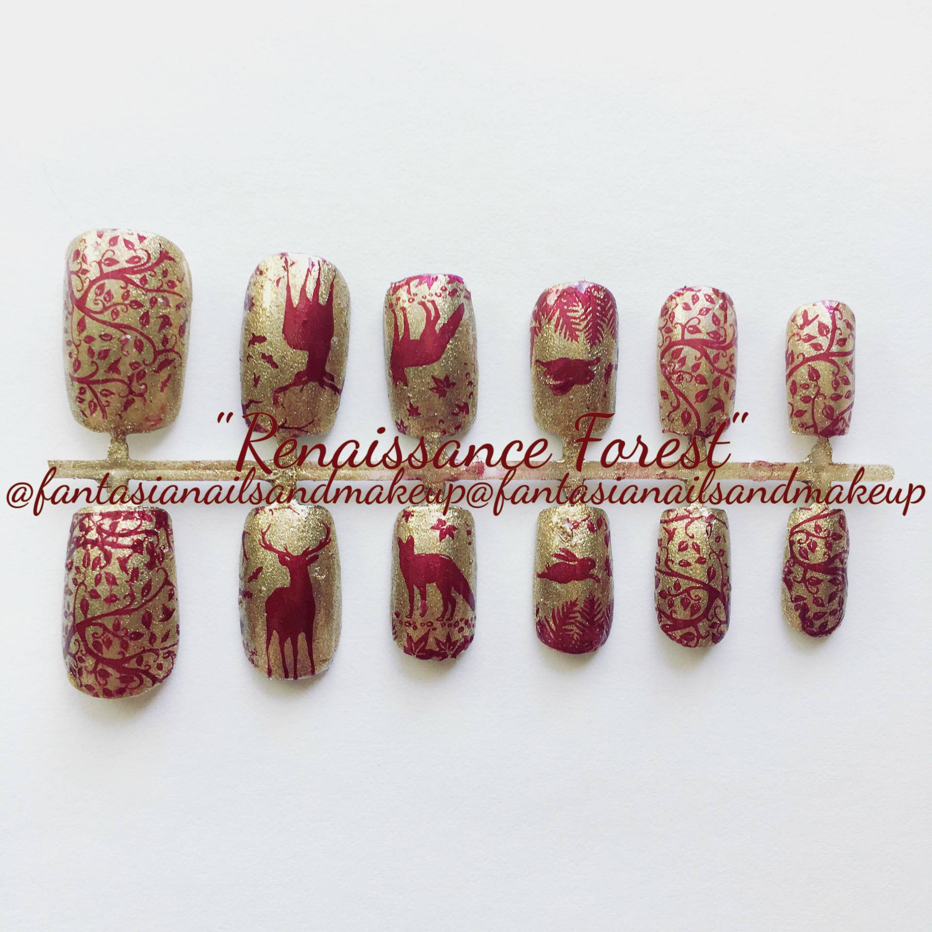 Renaissance Forest Press On Nails Herbstliches Acryl-Kunstnagel-Set Renaissance Forest Press On Nails Herbstliches Acryl-Kunstnagel-Set von Etsy - FantasiaNails