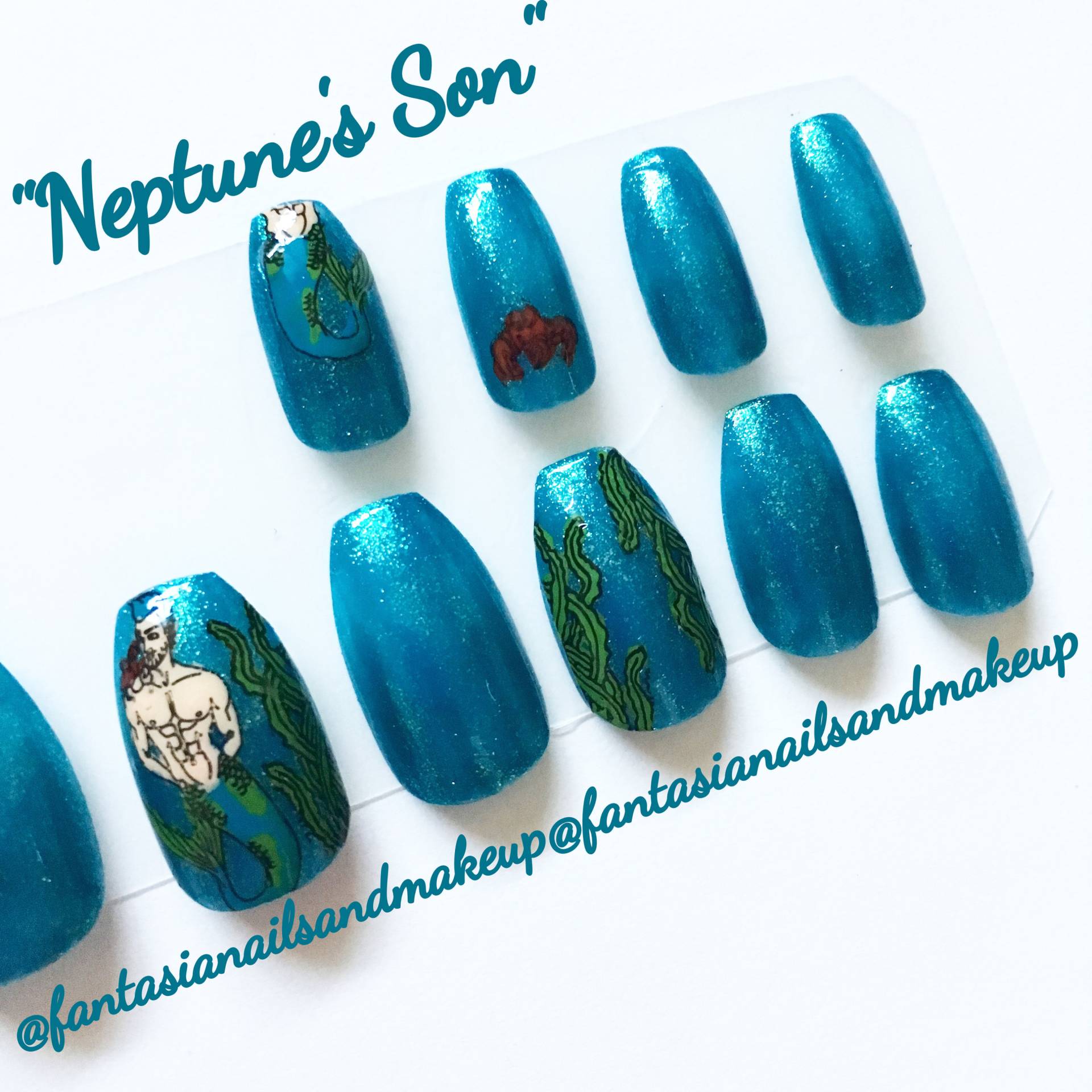 Teal Mermaid Drücken Sie Auf Die Nägel Neptuns Sohn Sarg Nagel Set Teal Mermaid Drücken Sie Auf Die Nägel Neptuns Sohn Sarg Nagel Set von Etsy - FantasiaNails