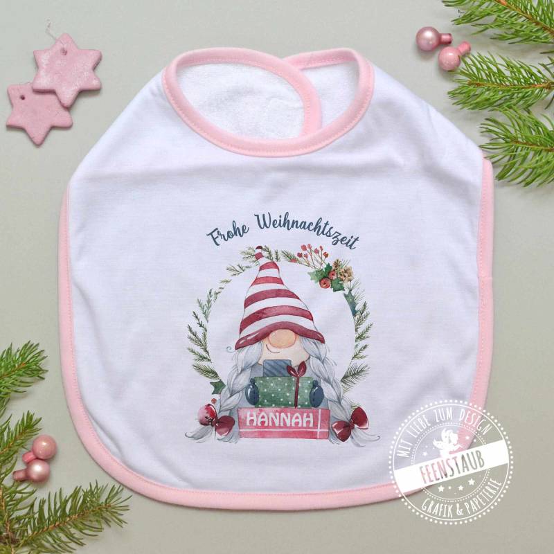 Weihnachten Baby-Lätzchen Personalisiert Mit Namen Und Weihnachtsgnom Weihnachtszwerg Mädchen, Erstes Weihnachtsfest, Geschenk Zum Nikolaus von Etsy - FeenstaubHandmade