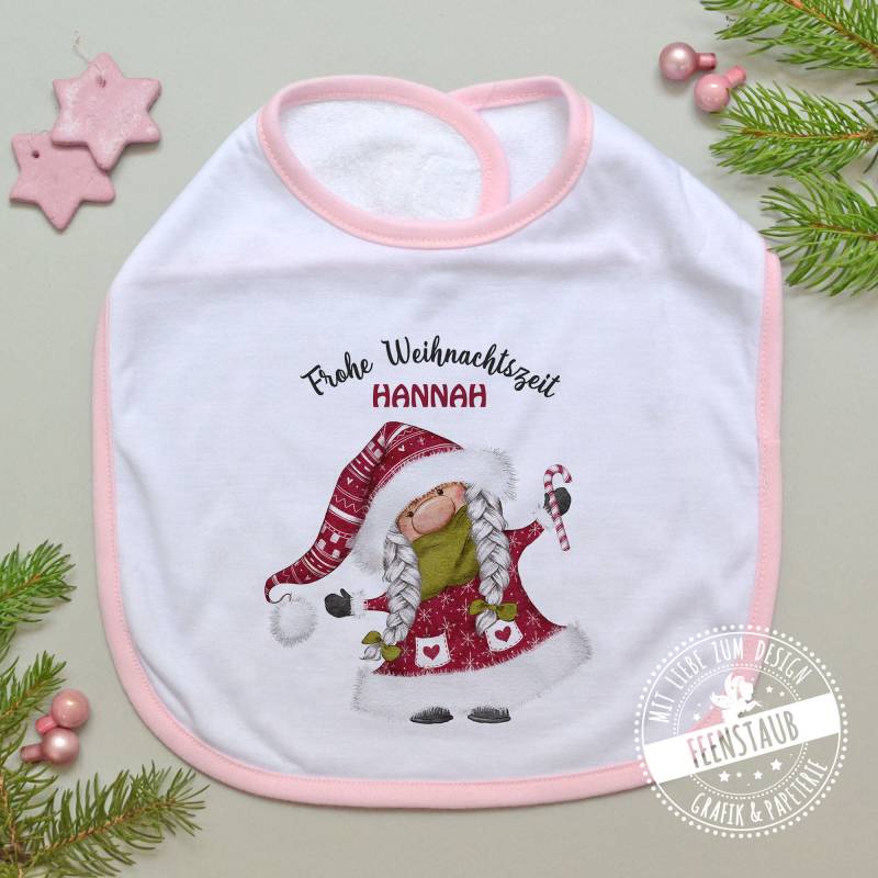 Weihnachten Baby-Lätzchen Personalisiert Mit Namen Und Weihnachtsgnom Weihnachtszwerg Mädchen, Erstes Weihnachtsfest, Geschenk Zum Nikolaus von Etsy - FeenstaubHandmade