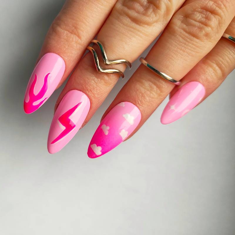 Pink Mix Nägel Anpressen von Etsy - FejkiNails