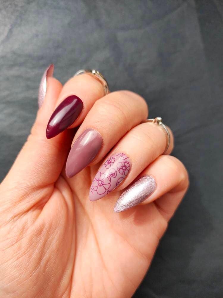 Purple Blossom Nägel Anpressen von Etsy - FejkiNails