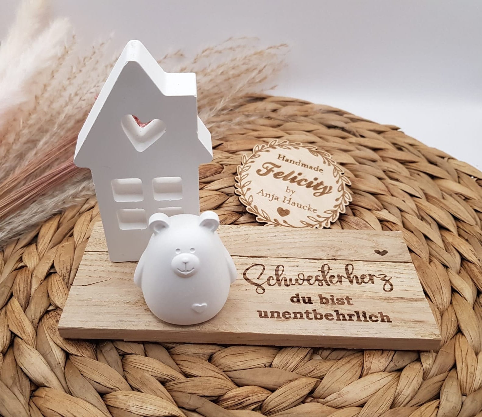 Geschenkset, Schwesterherz, Schwester, Bär, Haus Raysin, Handmade, Unentbehrlich von Etsy - FelicityVonAnja