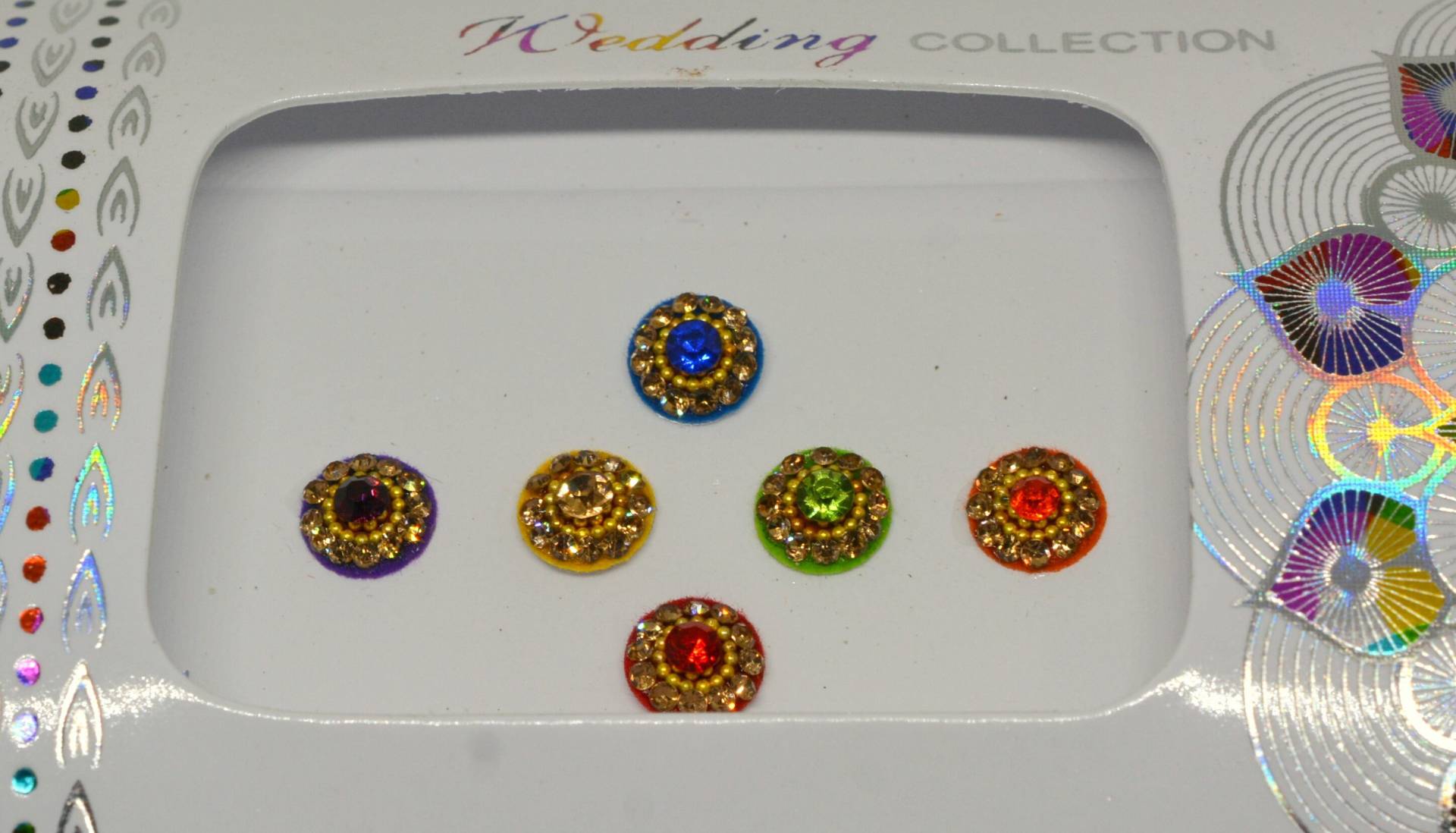 Bezaubernde Multi Color Runde Stein Bindis, Braut Designer Golden Bollywood Bauchtanz Makeup von Etsy - FeminaDeals