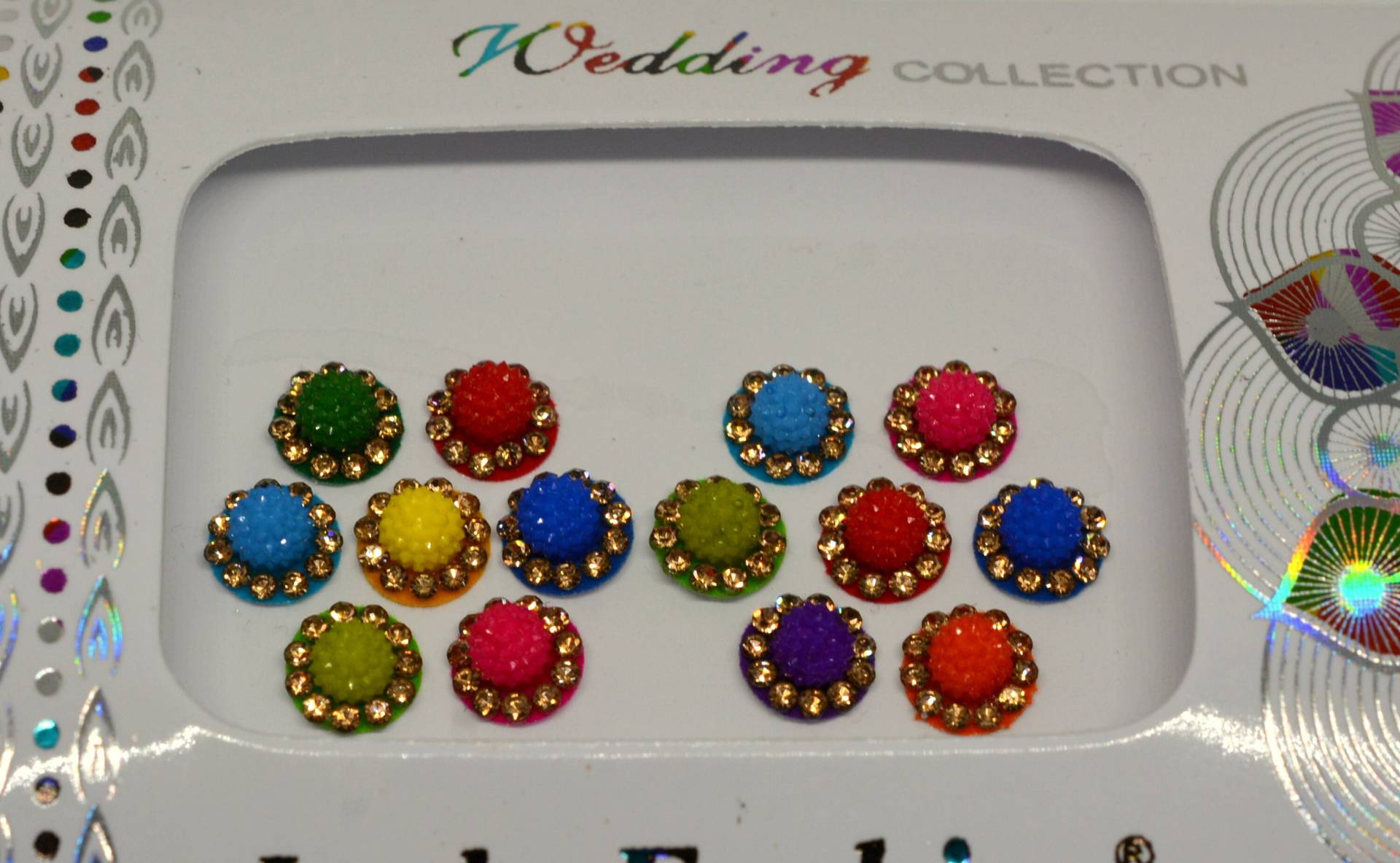 Mehrfarbige Runde Stein Bindis, Hochzeit Designer Goldene Bollywood Selbstklebende Aufkleber, Weihnachtsgeschenk von Etsy - FeminaDeals