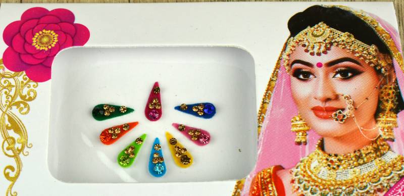 Multi Color Lange Teardrop Fancy Bindis, Makeup Braut Gesichts Bollywood Selbstklebende Aufkleber, Weihnachtsgeschenk von Etsy - FeminaDeals