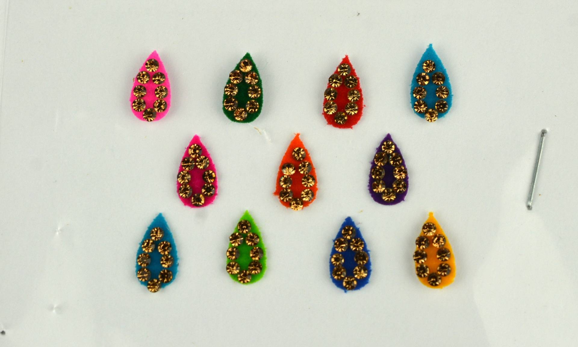 Multi Color Teardrop Golden Bindis, Hochzeit Braut Gesichts Bollywood Selbstklebende Aufkleber, Weihnachtsgeschenk von Etsy - FeminaDeals