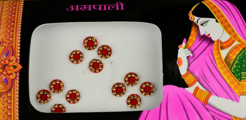 Premium Rote Farbe Runde Goldene Bindis, Braut Bindis, , Gesicht Bollywood Traditionelle Selbstklebende Aufkleber, Weihnachtsgeschenk von Etsy - FeminaDeals