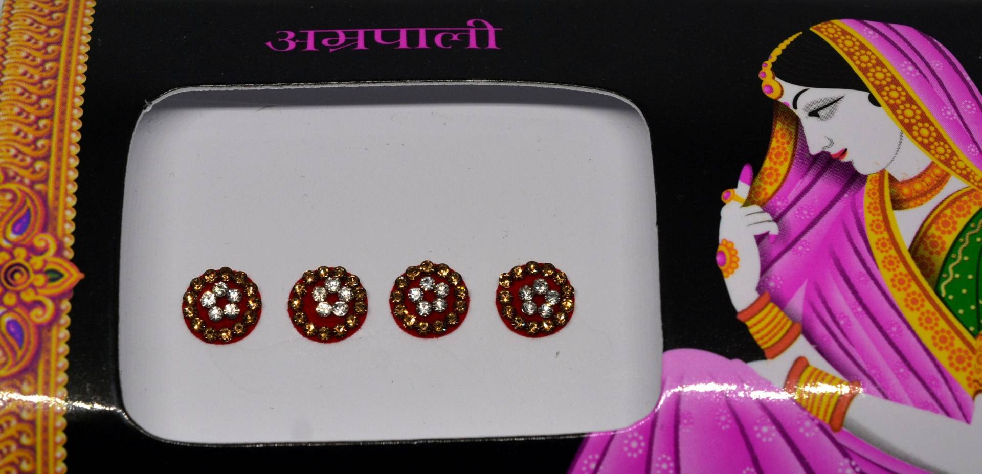 Rote Farbe Runde Goldene Bindis, Kumkum Hochzeit Braut Bollywood Selbstklebende Aufkleber, Weihnachtsgeschenk von Etsy - FeminaDeals