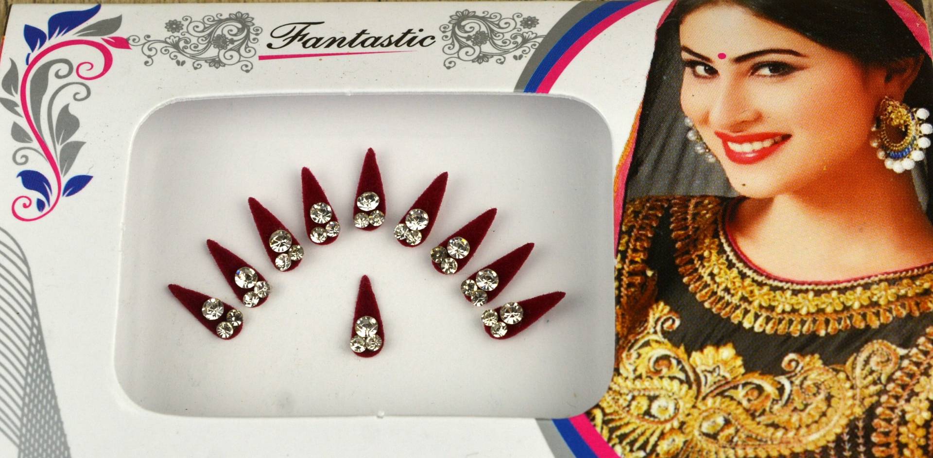 Rote Farbe Teardrop Diamant Bindis, Make-Up Kristall Gesicht Bollywood Selbstklebende Aufkleber, Weihnachtsgeschenk von Etsy - FeminaDeals