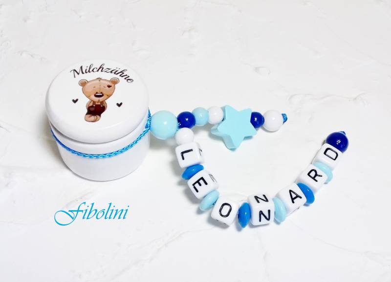 Milchzahndose "Bärliboy". Stern Bär Teddy Zahn Dose Holz Schultüte Geburtstag Blau Weiß Personalisiert Mit Namen Für Jungen von Etsy - Fibolini