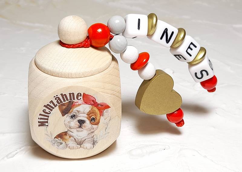 Milchzahndose "Bulldogge". Personalisiert Mit Namen Beige Rot Grau Gold Weiß Einschulung Zahn Zahnfee Aufbewahrung Hund Erste Zähnchen Herz von Etsy - Fibolini