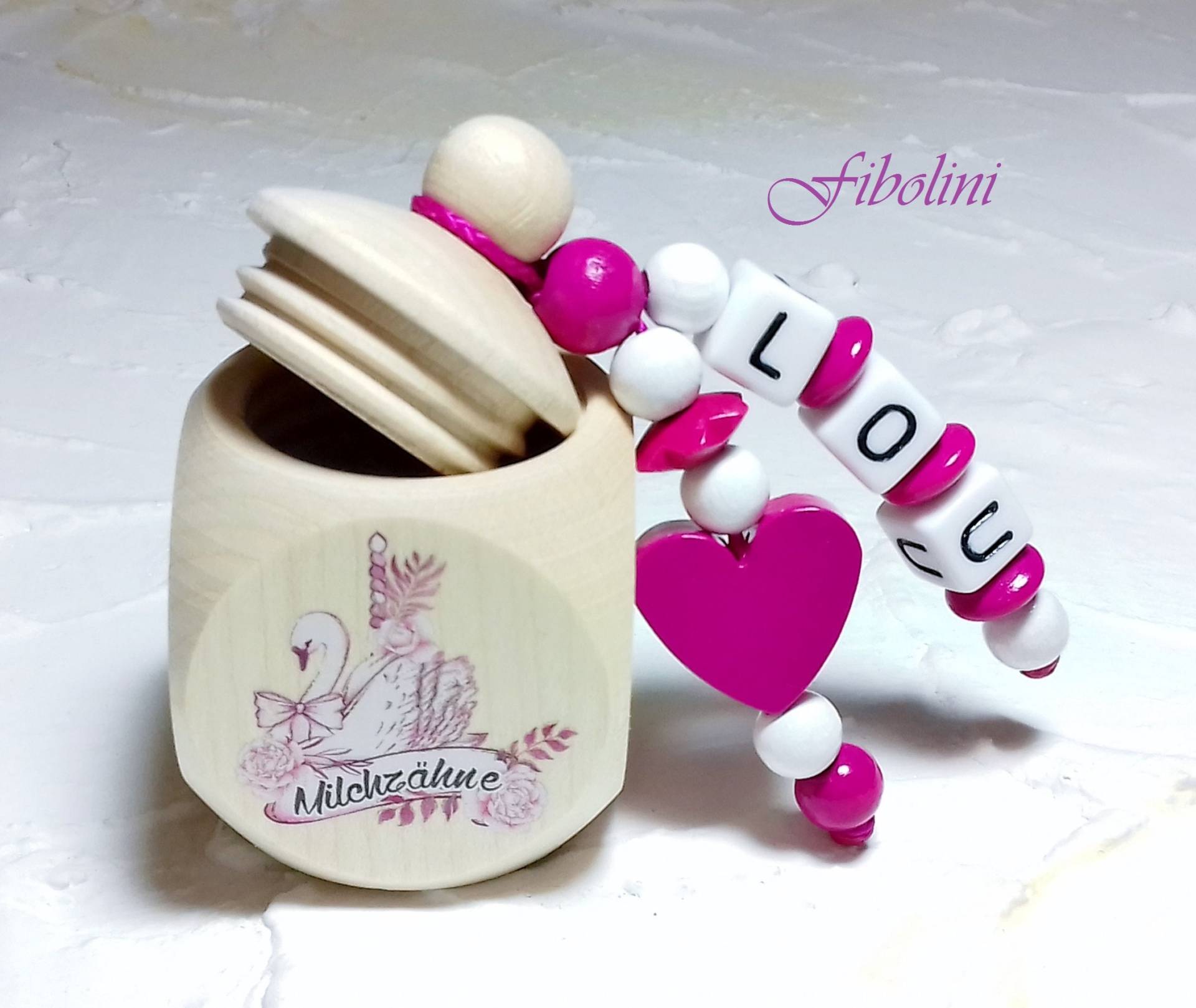 Milchzahndose "Schwan". Zahn Fee Elfe Herz Pink Weiß Personalisiert Mit Namen Mädchen Schwan Vogel Blume Handmade Zuckertüte Schule Diy von Etsy - Fibolini