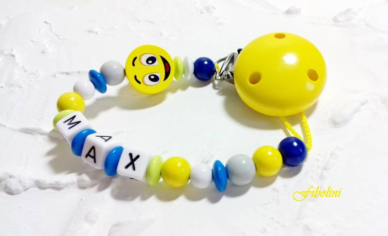 Schnullerkette Smiley. Geschenke Für Schwangere, Eltern Werden, Schwangerschaft Verkünden, Babyartikel Personalisiert, Taufgeschenke, Mama von Etsy - Fibolini