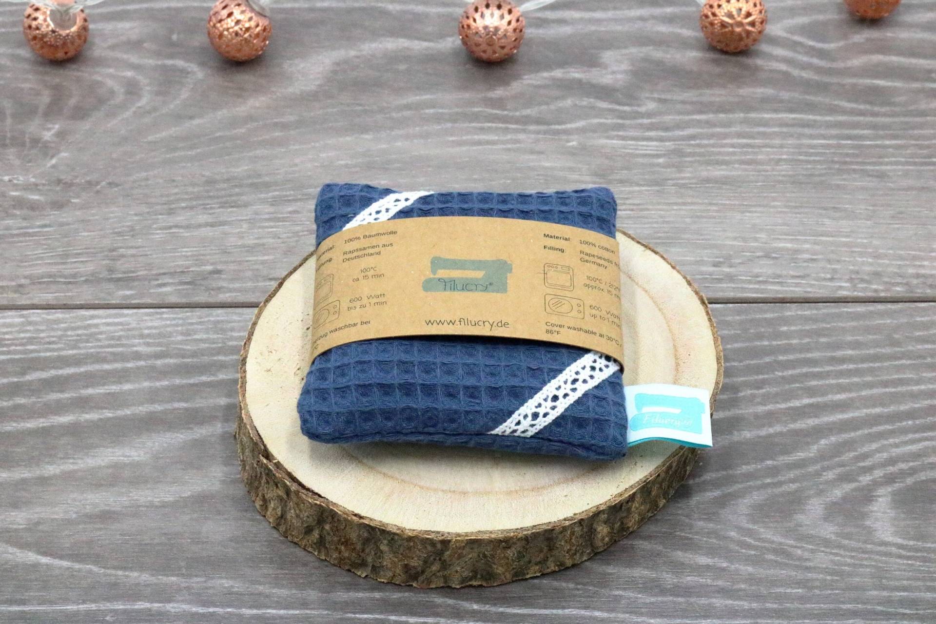 Rapssamenkissen, 10cm X 10cm, Nachhaltiges, Handwärmer Mikrowelle, Waffelpiqué Blau Mit Borte, Rapssamenkissen Bezug Waschbar, Waf von Etsy - Filucry