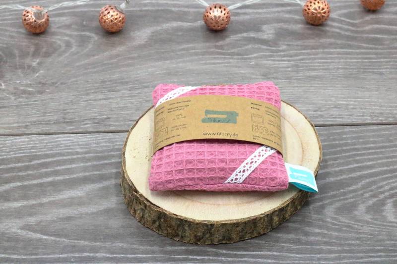 Taschenwärmer Wiederverwendbar, 10cm X 10cm, Pink, Rapssamenkissen Bezug Waschbar, Waffelpiqué Rosa Mit Borte, Waf von Etsy - Filucry