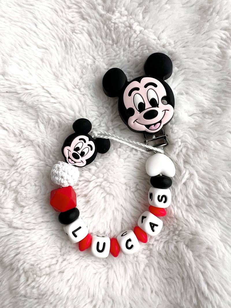 Personalisierte Schnullerkette - Mickey Mouse von Etsy - Fiorellinoarticles