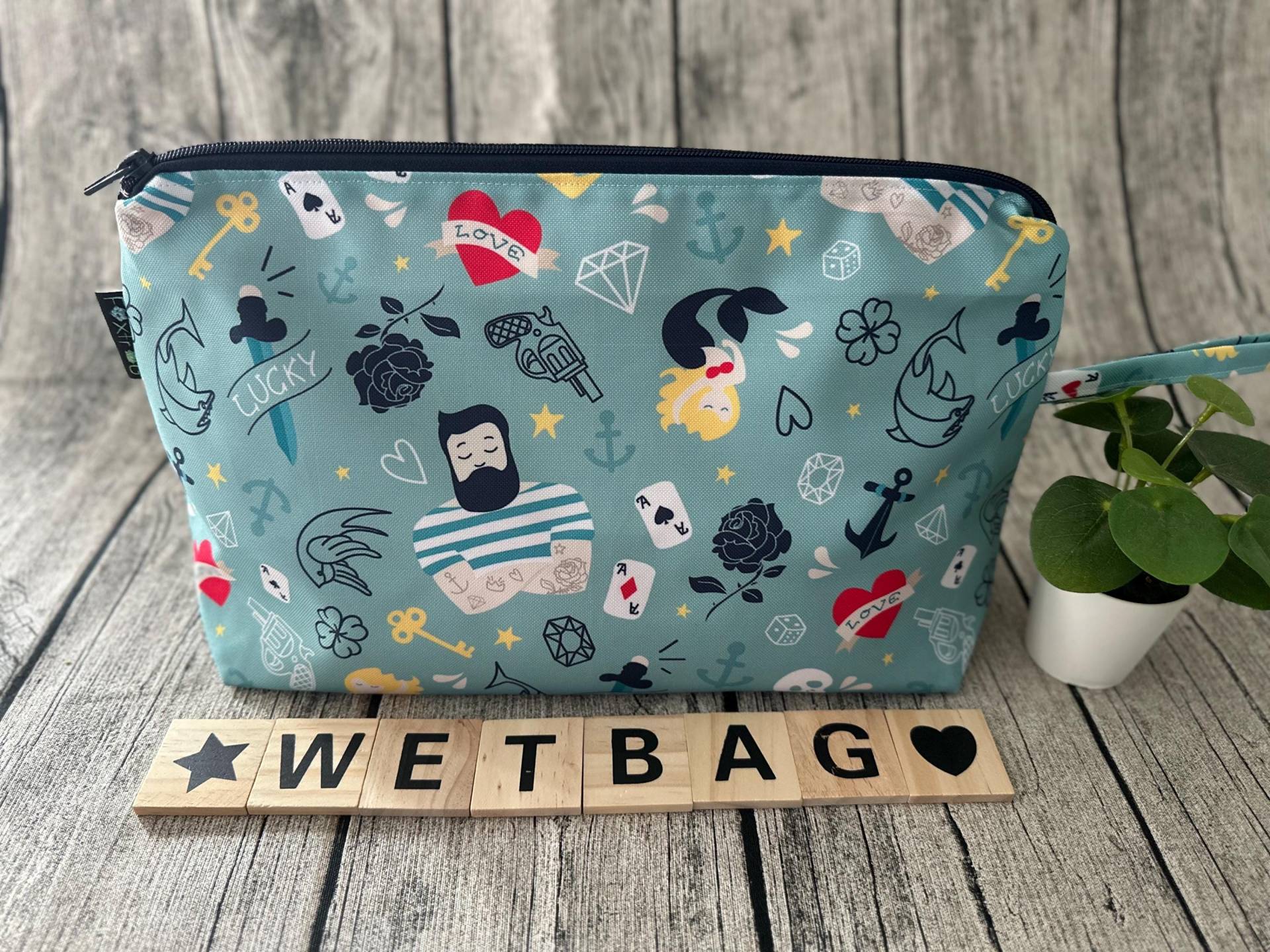 Wetbag Nasstasche Waschtasche Wechseltasche Wickeltasche Wechselkleidung Badetasche Schwimmtasche Kindergartenkind Kita Namensfeld von Etsy - FoxFrogShop