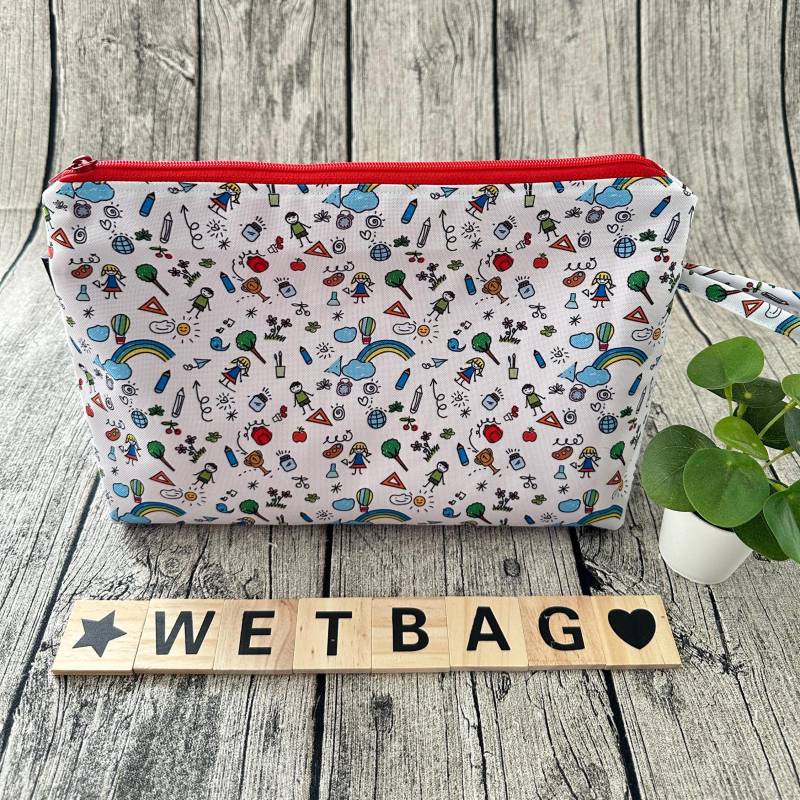 Wetbag Nasstasche Waschtasche Wechseltasche Wickeltasche Wechselkleidung Badetasche Schwimmtasche Kindergartenkind Kita Namensfeld von Etsy - FoxFrogShop