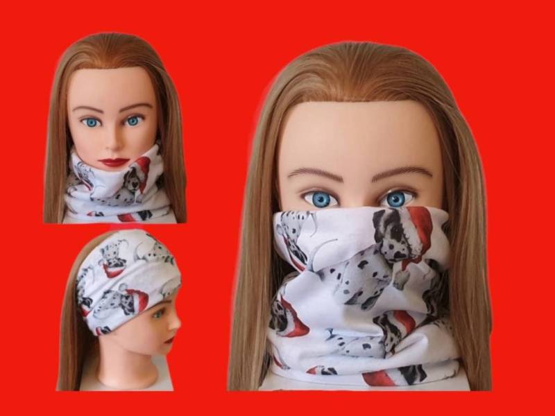 2 Lagen Gaiter Gesichtsbedeckung, Gesichtsmaske, Schlauchschal, Stirnband - Weihnachtsschal, Weihnachtsloop von Etsy - FrancescaWhyteUk