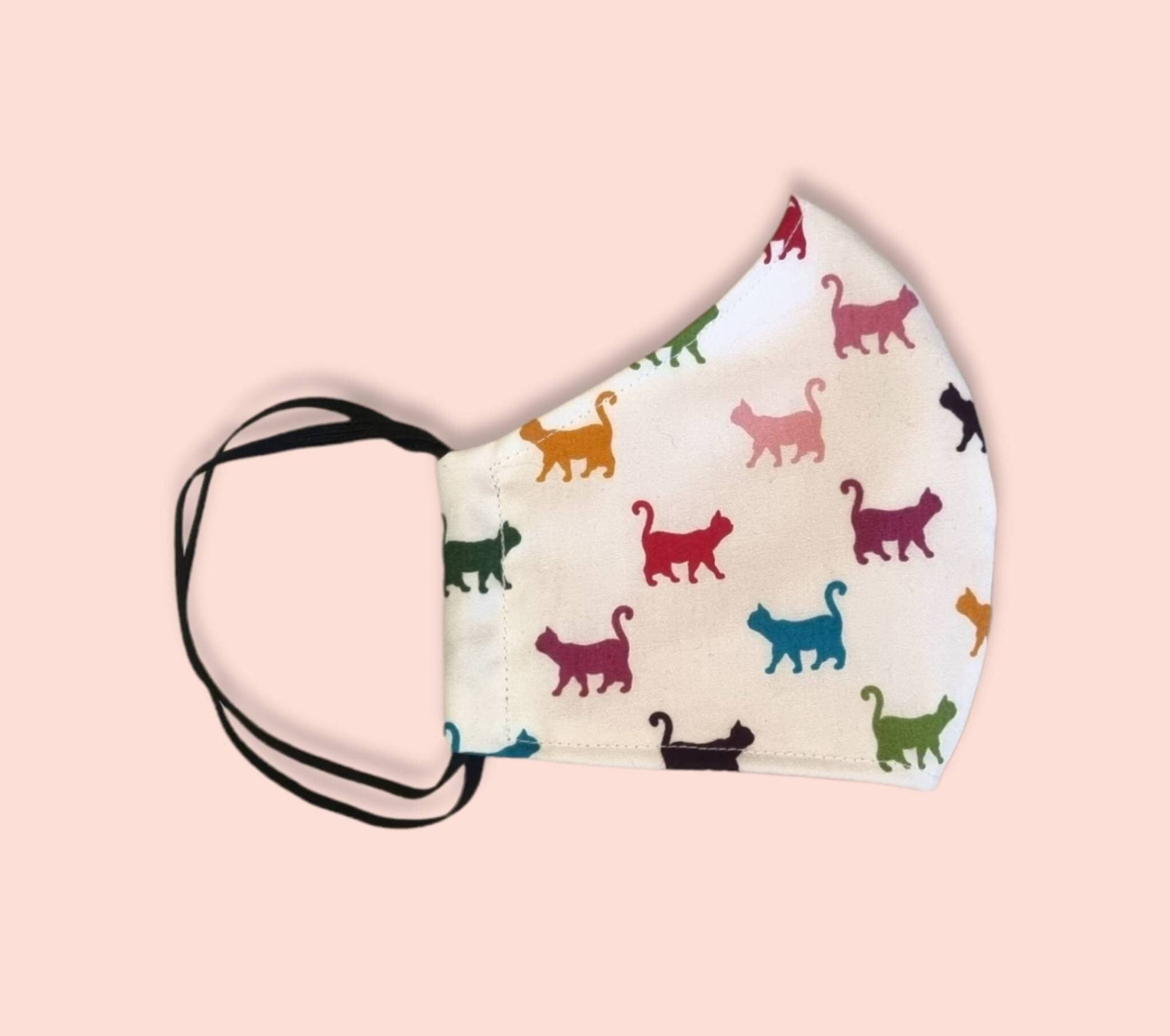 3 Lagen Katzen Gesichtsmaske, Filtertasche, Verstellbare Träger, 100% Baumwolle, Wiederverwendbare Maske, Waschbare Maske von Etsy - FrancescaWhyteUk