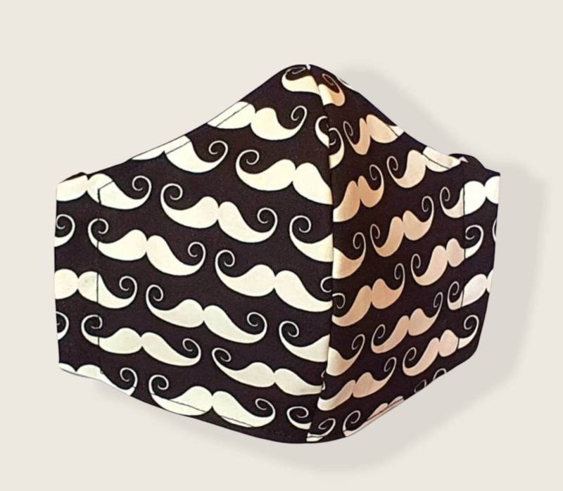 3 Lagen Moustaches Gesichtsmaske, Filtertasche, Verstellbare Träger, 100% Baumwolle, Wiederverwendbar Und Waschbar, Beweglich, Moustache, Bestückte von Etsy - FrancescaWhyteUk