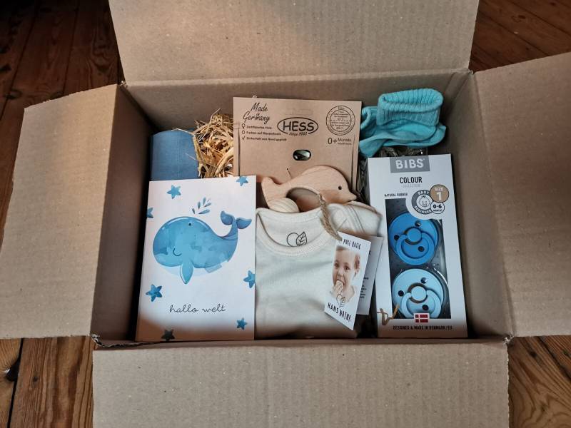 Bio Babygeschenkset Für Neugeborene - Blau von Etsy - Franzkinder