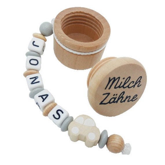 Personalisierte Zahndose Milchzahndose Mit Namen /Datum - Auto Aufbewahrung Milchzähne Holz Geschenk Geburtstag Einschulung Junge Zahnfee von Etsy - FrauElse