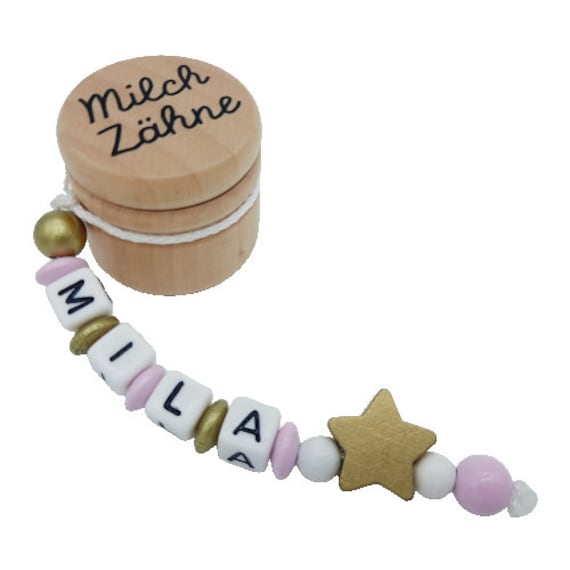 Personalisierte Zahndose Milchzahndose Mit Namen /Datum - Stern Gold Aufbewahrung Milchzähne Holz Geschenk Geburtstag Einschulung Mädchen von Etsy - FrauElse