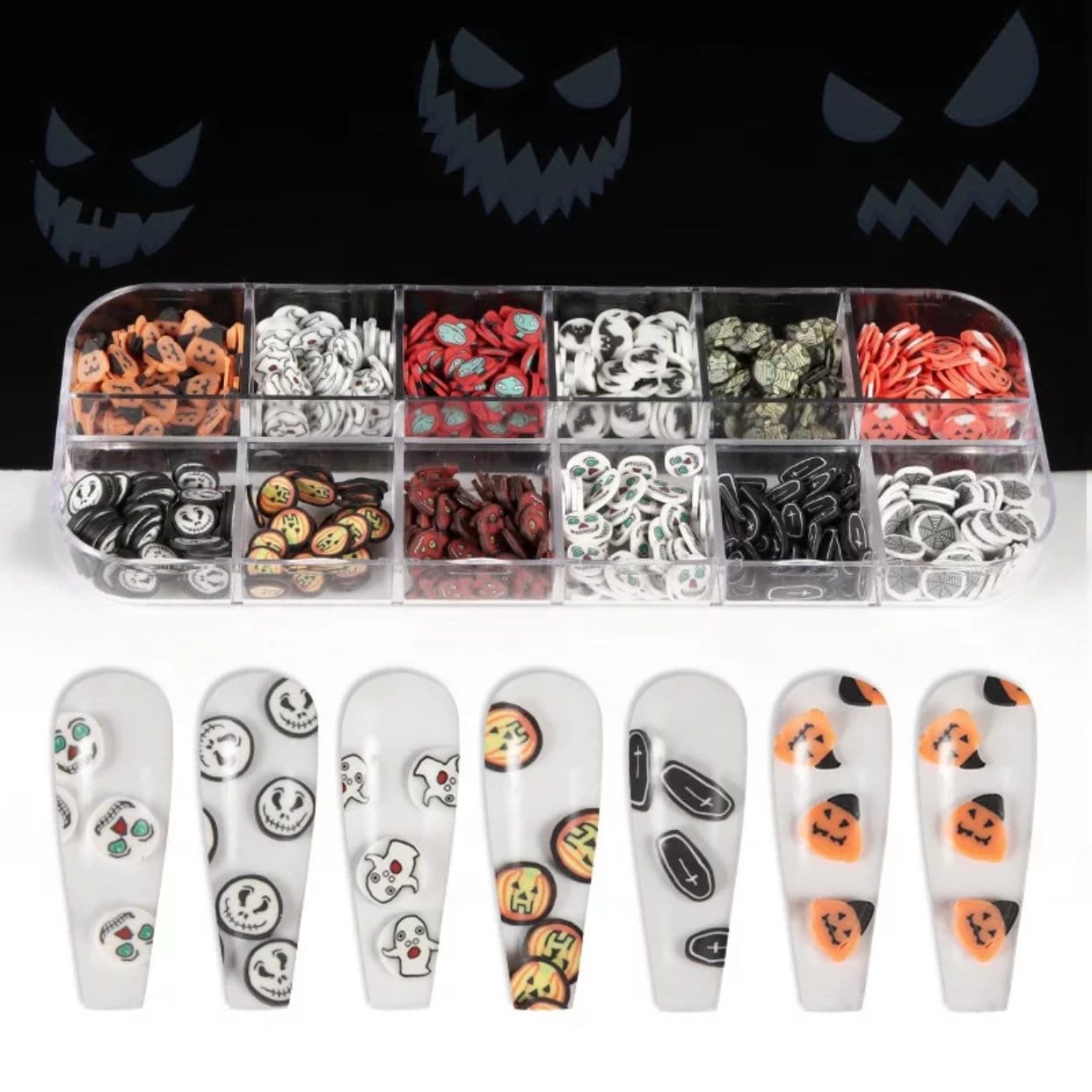 12Er Pack Halloween Scheibe - Polymer Clay, Nail Art von Etsy - GELAPRESSED