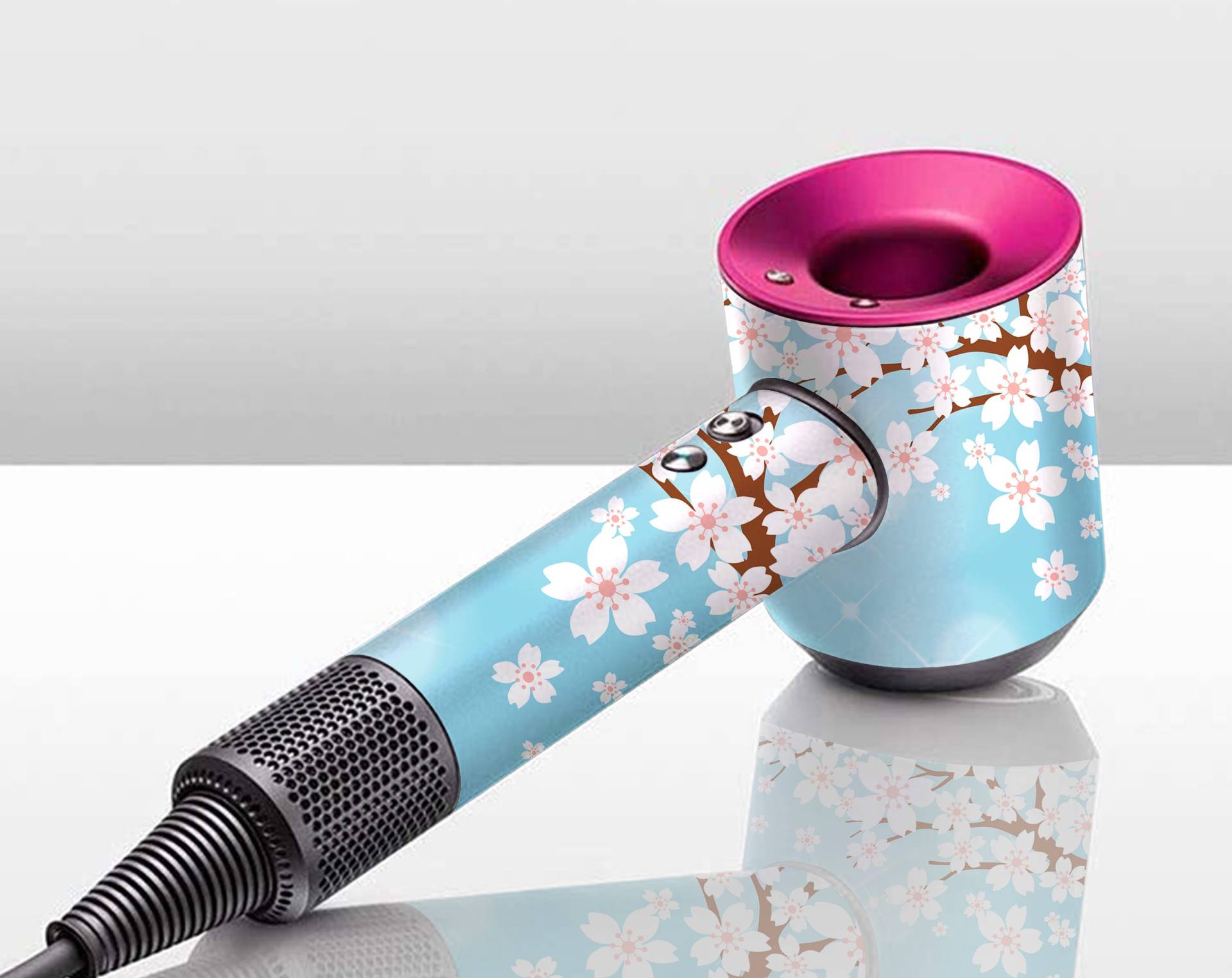 Dyson Pastell Blau Floral Muster Vinyl Haut Haartrockner Sakura Aufkleber Bunte Blumen Schutzhaut von Etsy - GamersClub