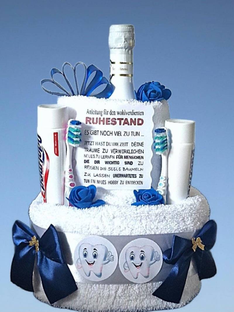 Geschenk Jubiläum Geburtstag Ruhestand Zahnarzt Torte Aus Handtücher Geldgeschenk Personalisiert von Etsy - GeschenkeEckle