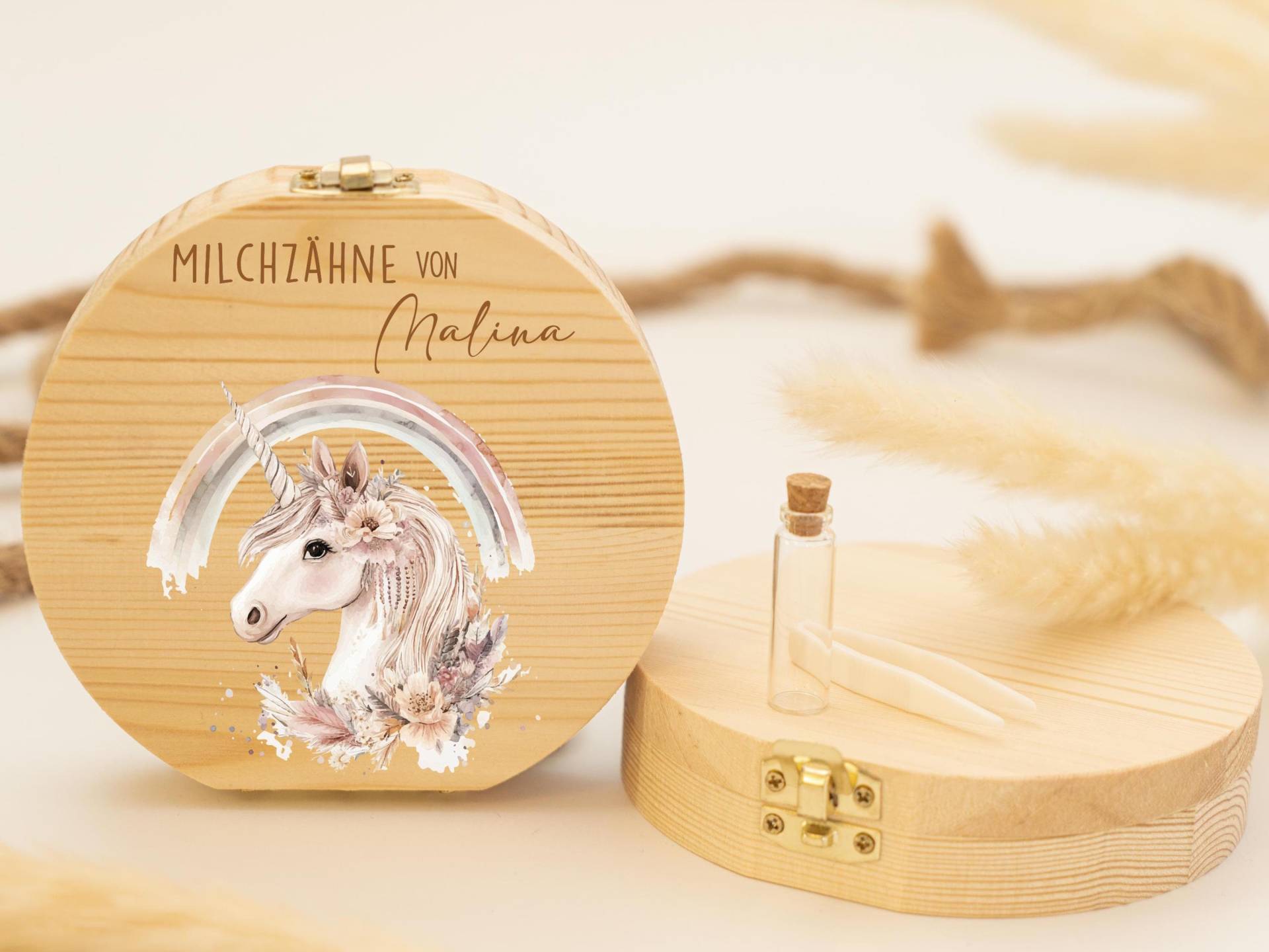 Personalisierte Zahndose Einhorn Mit Regenbogen | Holz Erinnerungsbox Für Milchzähne Geschenk Zur Taufe & Geburt, Milchzähne, Zahnfee von Etsy - GeschenkeFabrikShop