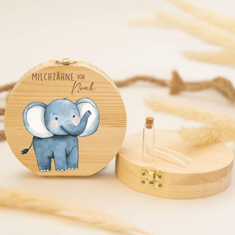 Personalisierte Zahndose Mit Elefantenmotiv | Holz Erinnerungsbox Für Milchzähne Geschenk Zur Taufe & Geburt, Milchzähne, Zahnfee von Etsy - GeschenkeFabrikShop