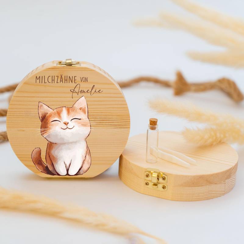 Personalisierte Zahndose Mit Katzenmotiv | Holz Erinnerungsbox Für Milchzähne Geschenk Zur Taufe & Geburt, Milchzähne, Zahnfee von Etsy - GeschenkeFabrikShop