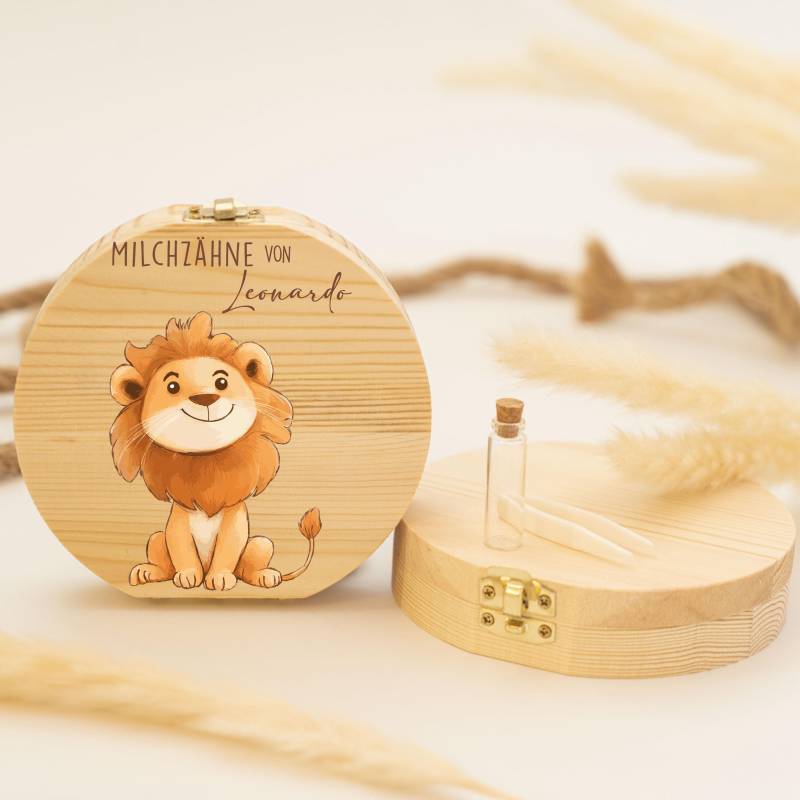 Personalisierte Zahndose Mit Löwenmotiv | Holz Erinnerungsbox Für Milchzähne Geschenk Zur Taufe & Geburt, Milchzähne, Zahnfee von Etsy - GeschenkeFabrikShop