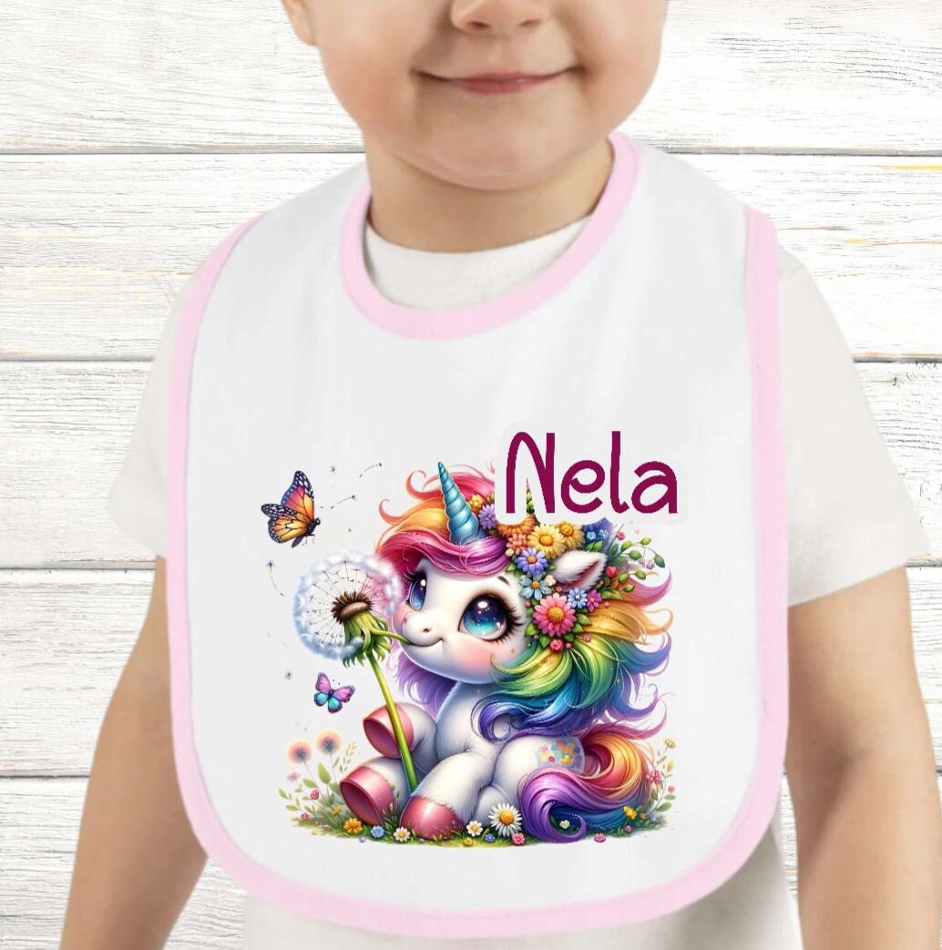 Baby Lätzchen Personalisiert Einhorn Mit Name Mädchen Sabberlatz Latz Geschenk Geburt Taufe von Etsy - Geschenkelaedchen