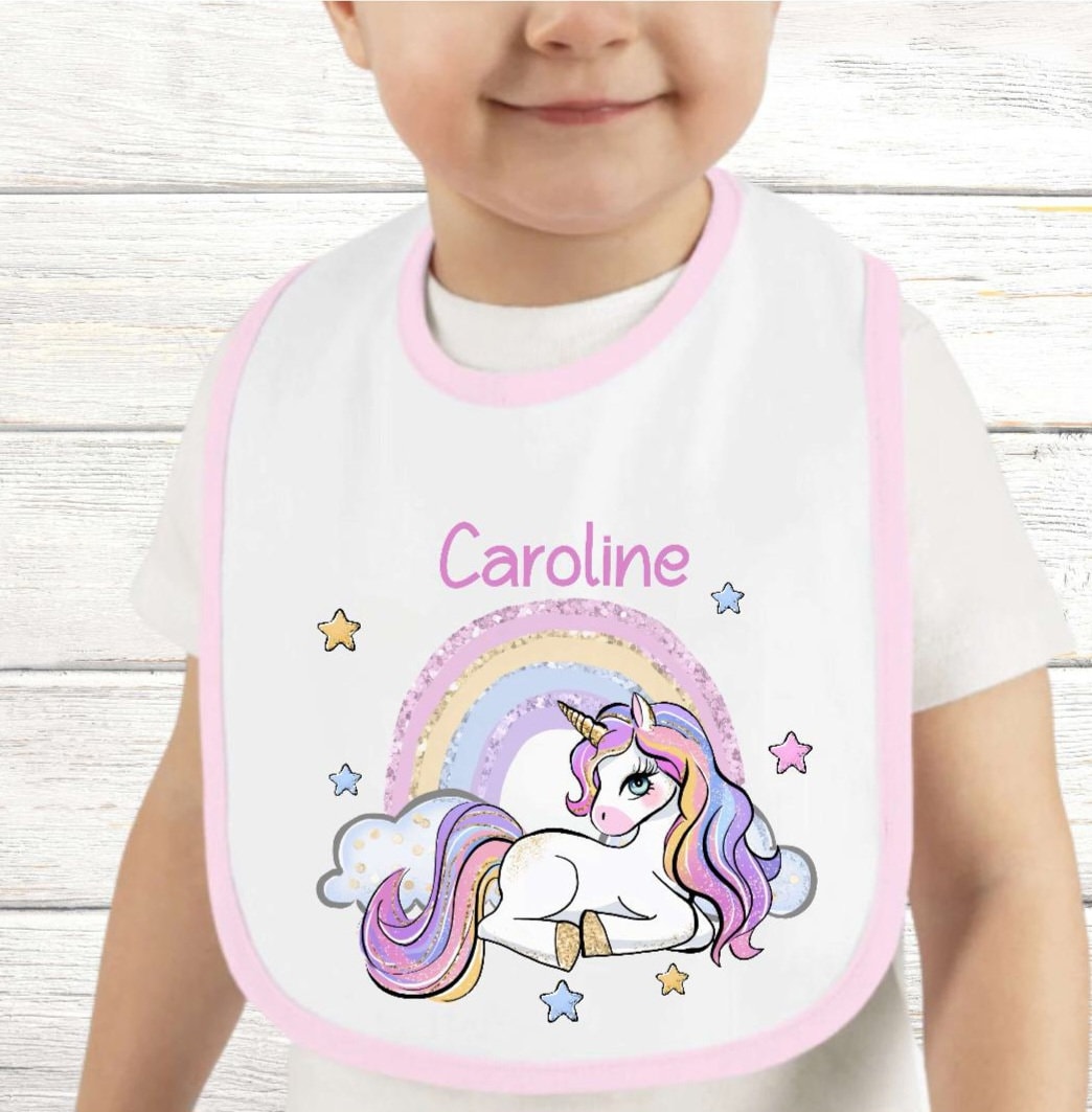 Baby Lätzchen Personalisiert Einhorn Mit Name Mädchen Sabberlatz Latz Geschenk Geburt Taufe von Etsy - Geschenkelaedchen